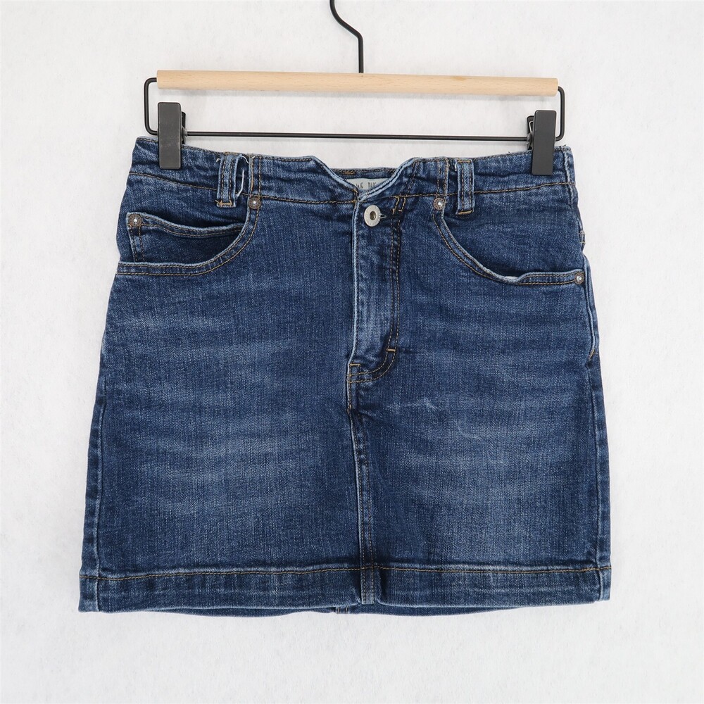 Free People We The Free Skirt Womens 25 Blue Denim Mini Five Pocket